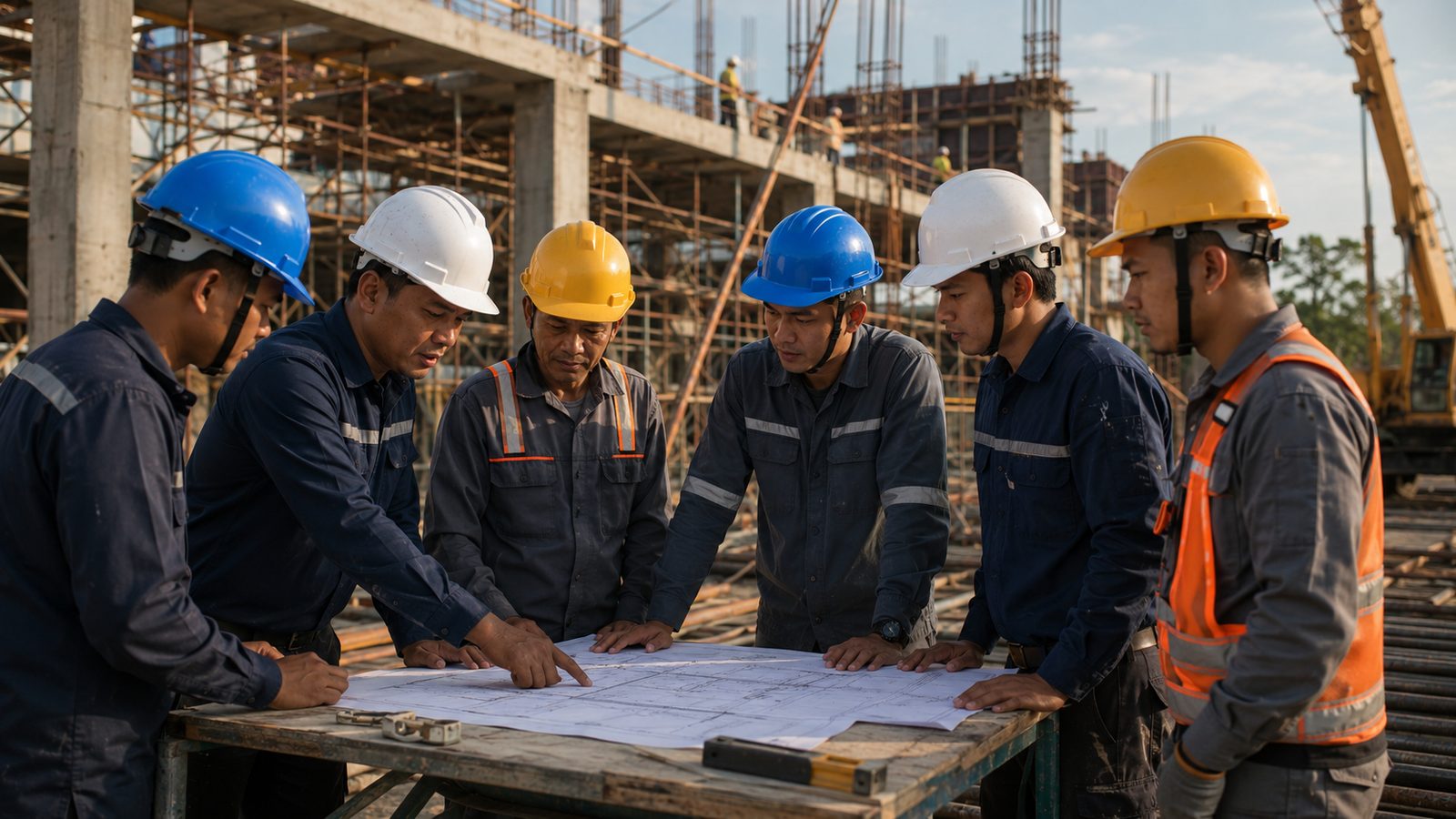 Tim artandtech merencanakan proyek di lokasi
